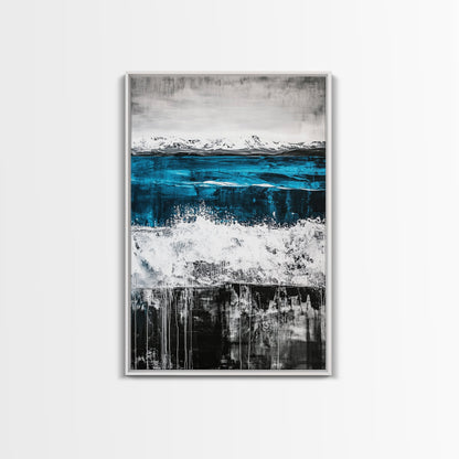 Sunset Mountain, Fall Colors, Vibrant Abstract, Framed Canvas Print, Rustic Home Decor, Nature Inspired Art, Living Room Wall Art