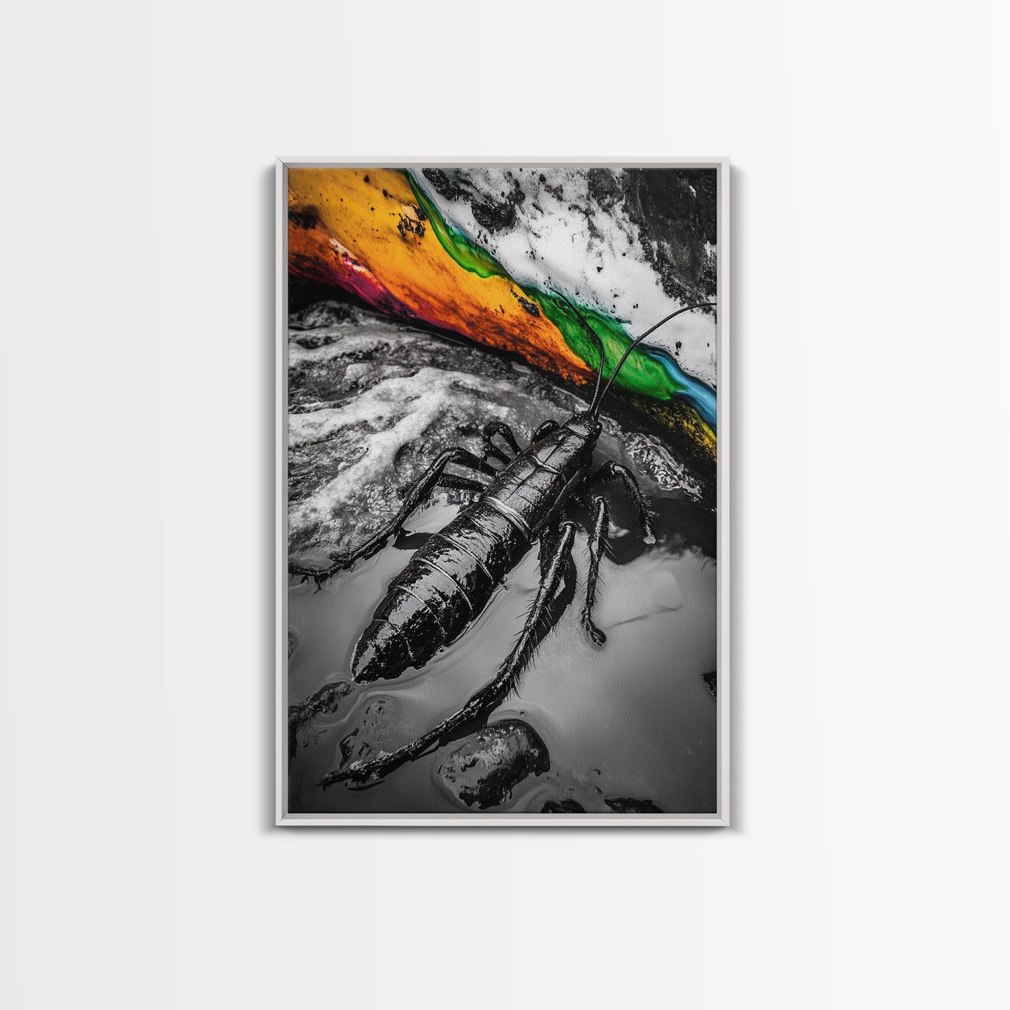 Lobster Art, Coastal Wall Decor, Ocean Life Print, Black and White Art, Nautical Theme, Canvas Print, Beach House Wall Art