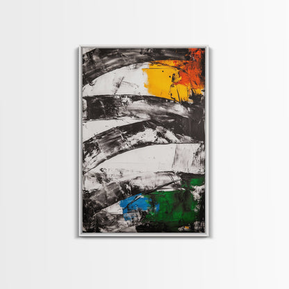 Abstract Curves, Black and White, Modern Art, Bold Colors, Minimalist Painting, Contemporary Style, Statement Piece, Canvas Print