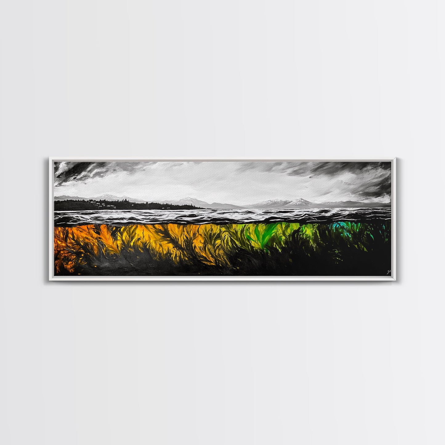 Vibrant Seaweed, Ocean Depths, Underwater Wall Art, Canvas Print, Coastal Living Decor, Abstract Marine Painting, Dining Room Art