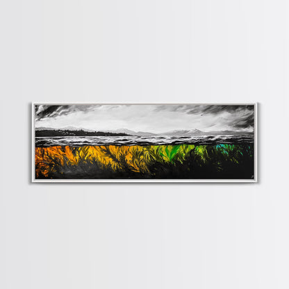 Vibrant Seaweed, Ocean Depths, Underwater Wall Art, Canvas Print, Coastal Living Decor, Abstract Marine Painting, Dining Room Art