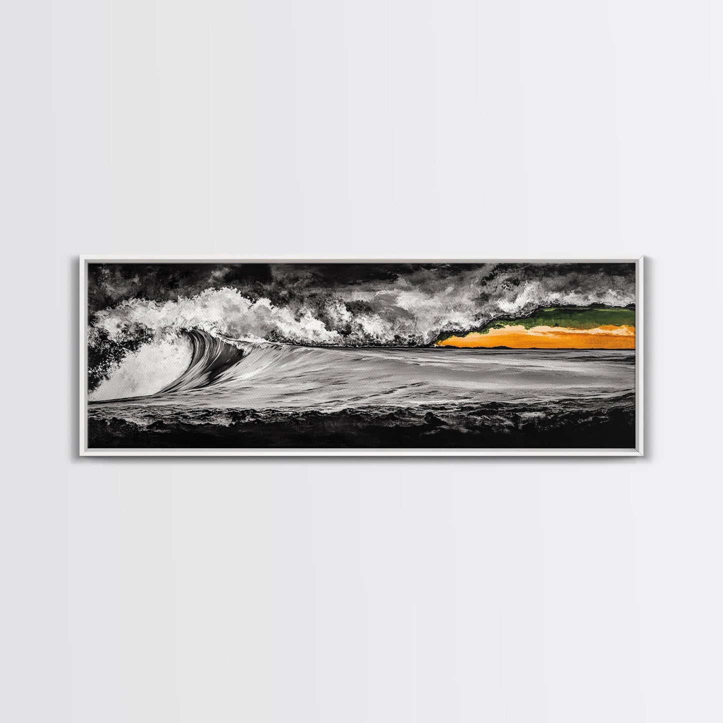 Dramatic, Ocean Wave, Black and White, Canvas Print, Coastal Wall Art, Modern Home Decor, Large Wall Art, Minimalist Art, Bedroom Wall Art