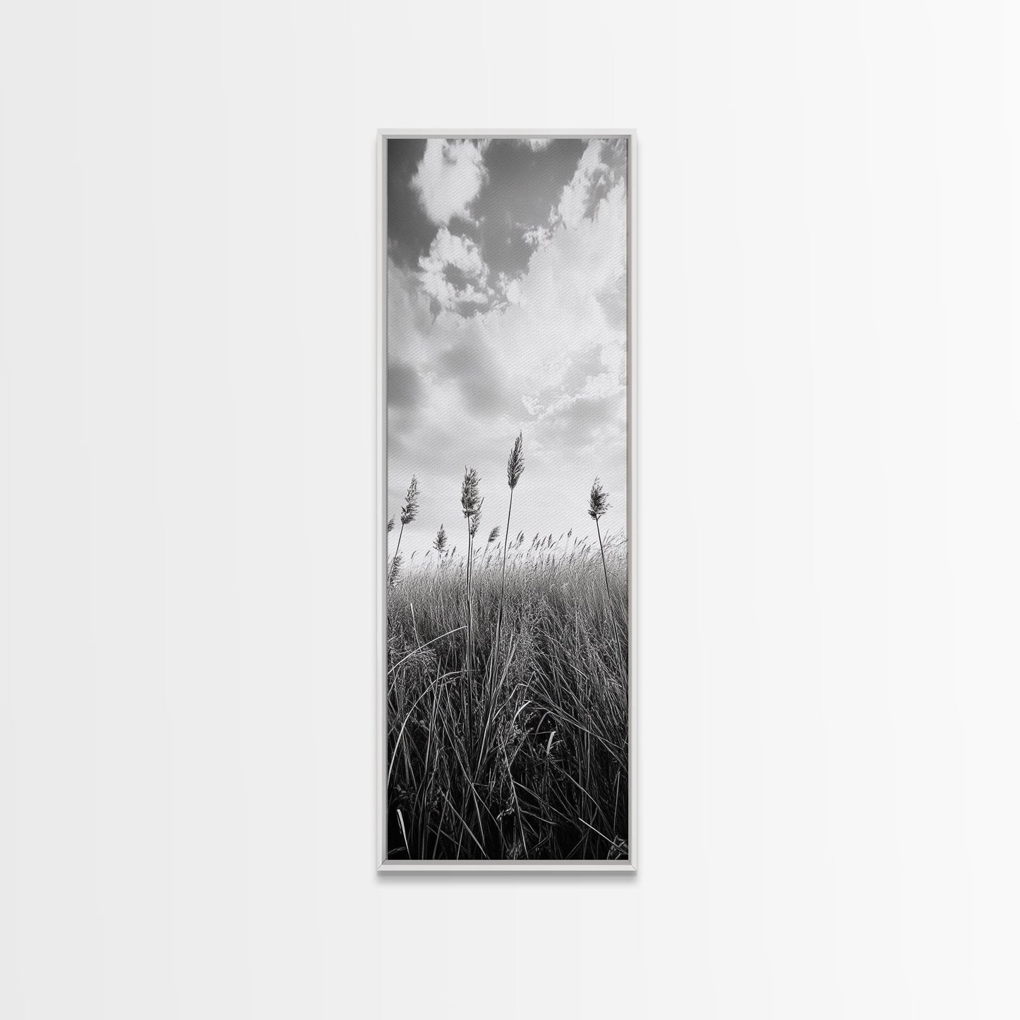 Wild Grass Field, Windswept Plains Scene, Minimalist Nature, Framed Canvas Print, Boho Bedroom Art, Modern Office Wall Art, Rustic Charm