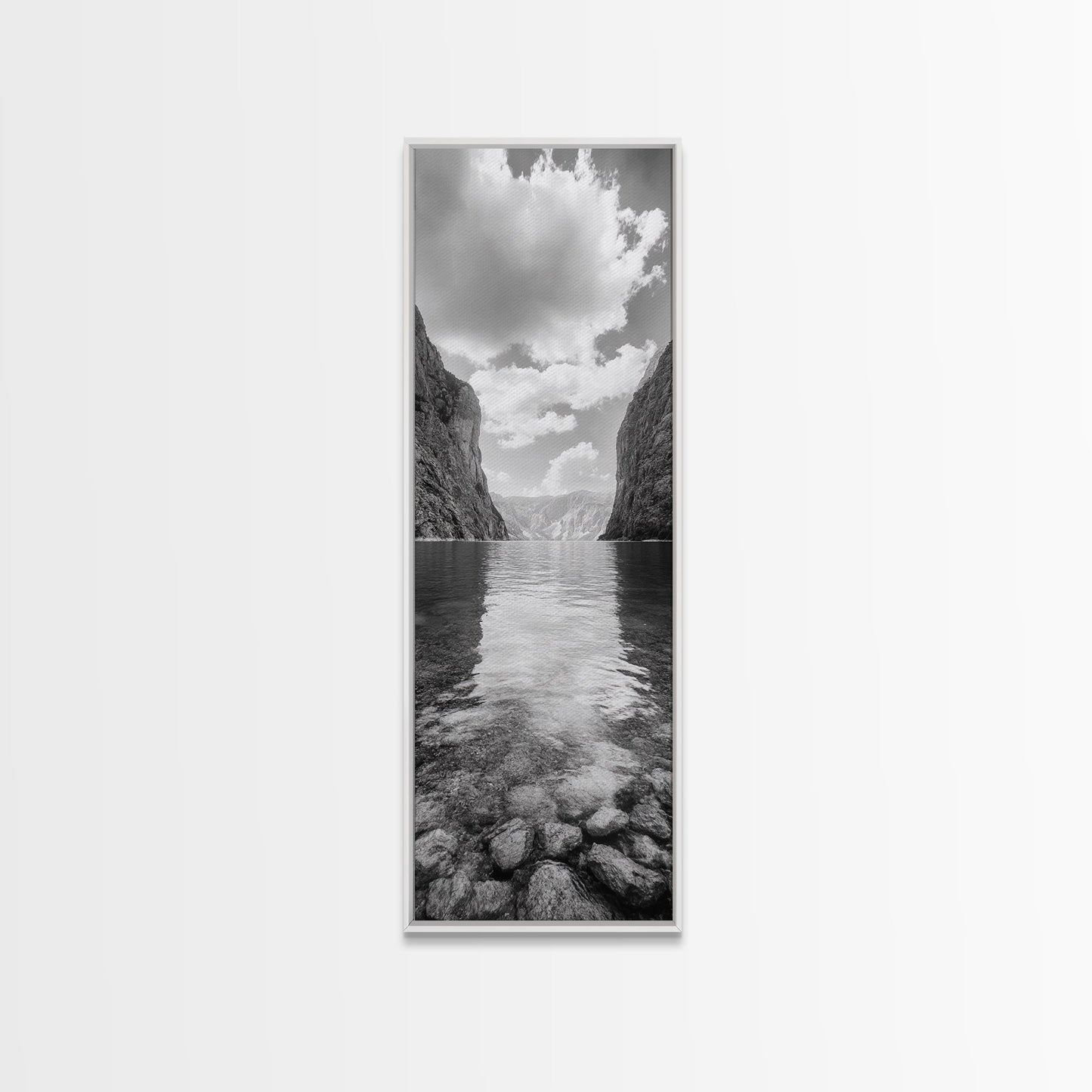 Canyon Lake, Majestic Water, Mountain Reflections, Nature Serenity, Minimalist Art, Canvas Print, Living Room Wall Art, Adventure Vibes