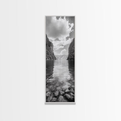 Canyon Lake, Majestic Water, Mountain Reflections, Nature Serenity, Minimalist Art, Canvas Print, Living Room Wall Art, Adventure Vibes
