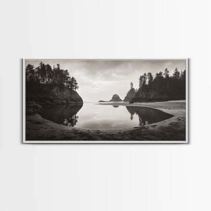 Tranquil Cove View, Forest Meets Ocean, Pacific Northwest Art, Canvas Print, Living Room Wall Art, Nature Photography, Calm Aesthetic
