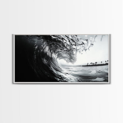 Meereswellenkräuselung, Brandungstunnel, tropische Küste, gerahmter Leinwanddruck, Küstenwandkunst, Strandhausdekoration, Naturfotografie