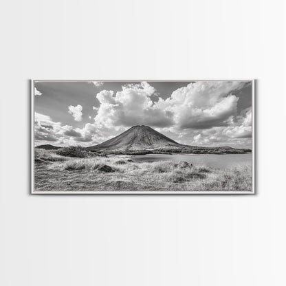 Volcano Peak, Dramatic Clouds, Nature Power, Canvas Print, Mountain Wall Art, Office Nature Photography, Landscape Fine Art Print