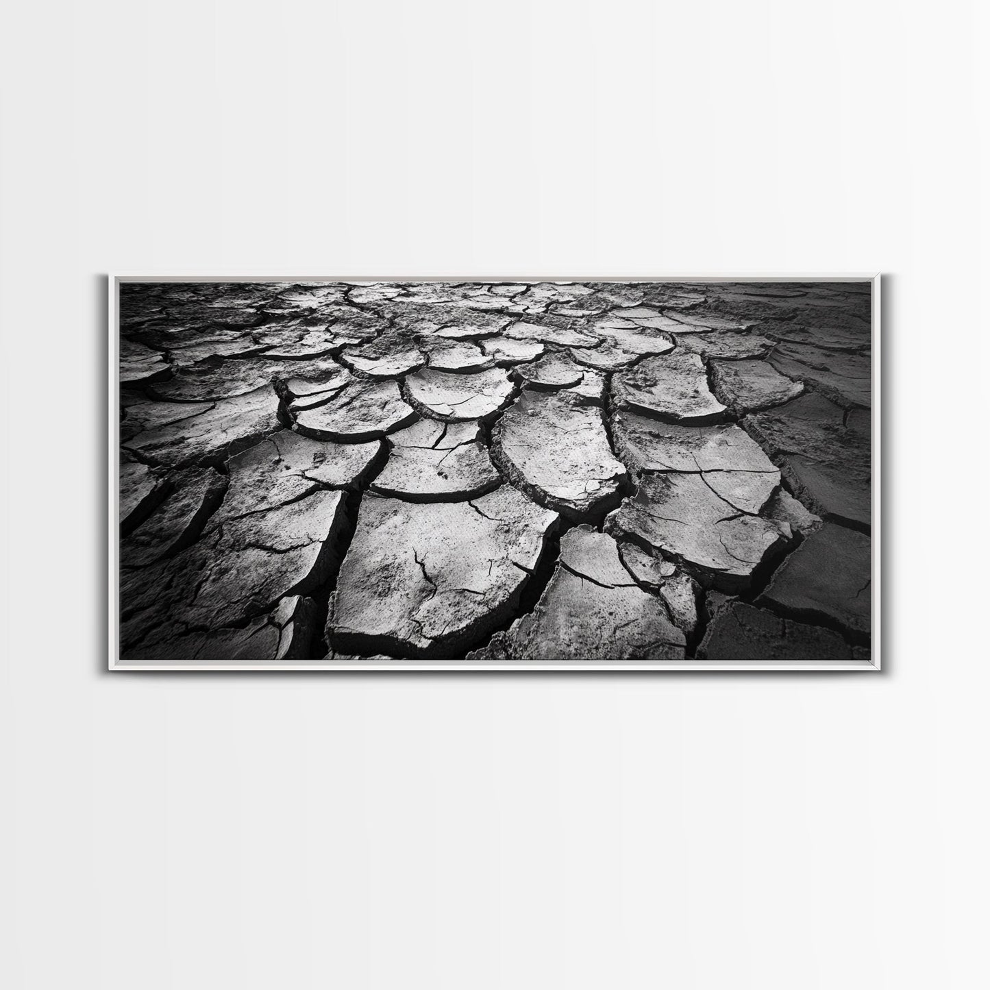 Cracked Earth Texture, Nature Closeup, Desert Minimalism, Earth Tone Art, Canvas Print, Rustic Home Decor, Fall Entryway Wall Art
