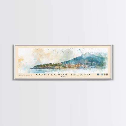 Cortegada Island, Spain Watercolor Beach Print, Vacation Gift, Spain Wall Art, Framed Canvas Print, Framed Beach Painting