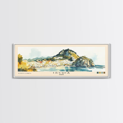 Ischia, Italy Watercolor Beach Print, Vacation Gift, Italy Wall Art, Beach Painting, Beach Decor, Beach Painting