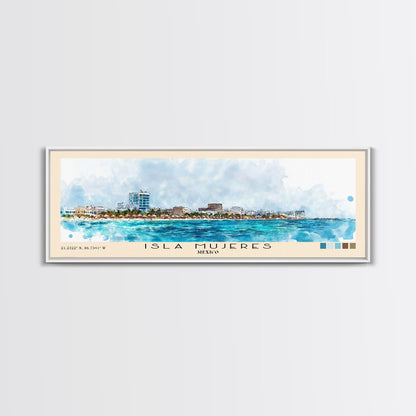 Isla Mujeres, Mexico Watercolor Beach Print, Vacation Gift, Mexico Wall Art, Beach Painting, Beach Decor, Beach Painting