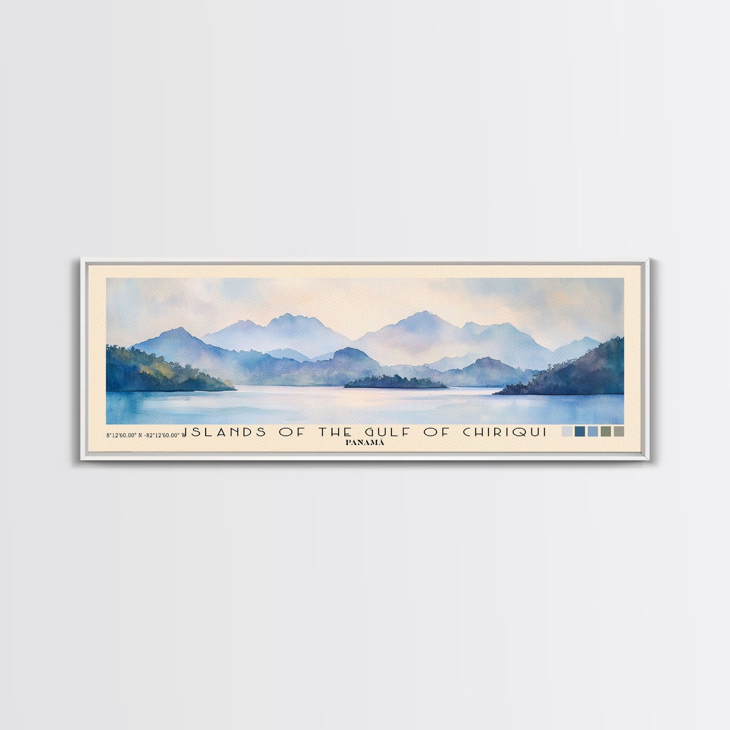 Islands of the Gulf of Chiriqui, Panamá Watercolor Beach Print, Vacation Gift, Panamá Wall Art, Beach Painting, Beach Decor, Beach Painting