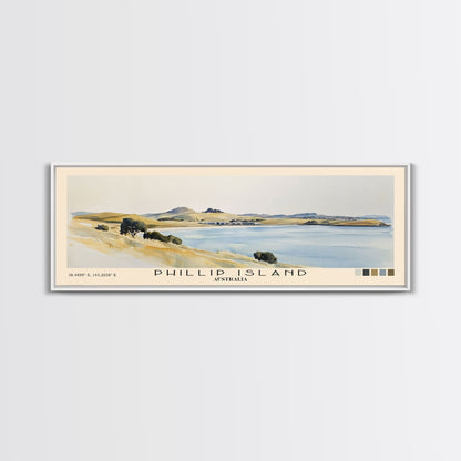 Phillip Island, Australia Watercolor Print, Vacation Gift, Australia Wall Art, Beach Painting, Beach Decor, Large Wall Art, Wood Frame Art