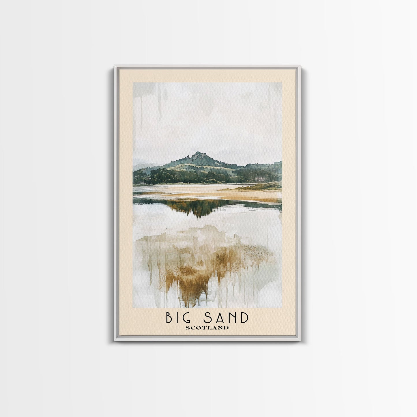 Big Sand, Scotland Watercolor Beach Print, Vacation Gift, Scotland Wall Art, Beach Painting, Beach Decor, Beach Painting