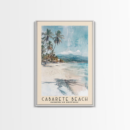 Cabarete Beach, Dominican Republic Watercolor Print, Vacation Gift, Dominican Republic Wall Art, Beach Painting, Beach Decor, Large Wall Art, Wood Frame Art