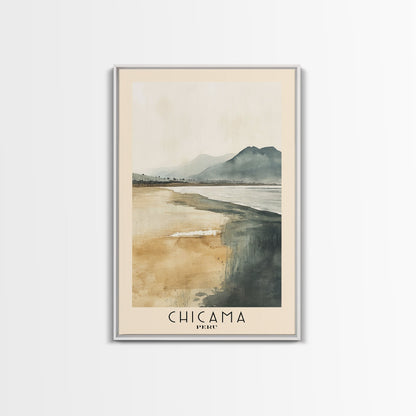 Chicama, Peru Watercolor Beach Print, Vacation Gift, Peru Wall Art, Beach Painting, Beach Decor, Beach Painting