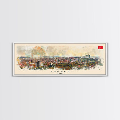 Ankara Turkey Travel Print Wall Art, Panoramic City Art, Travel Art, Wall Decor, Vacation Gift, Framed Canvas Print Or Metal Art