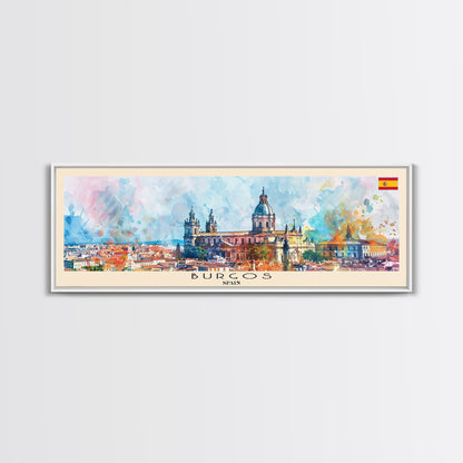 Burgos Spain Wall Art, Panoramic Travel Poster, Panoramic Framed Canvas Print, City Wall Art, Wall Hanging Home Decor, Travel Art