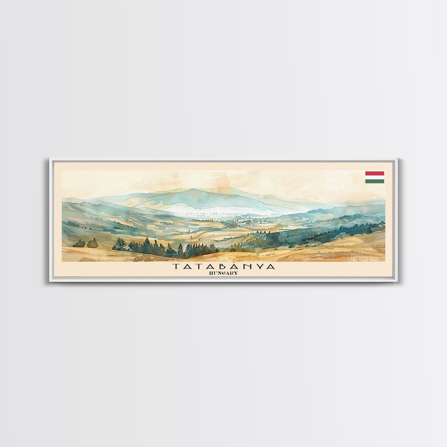 Tatabanya Hungary Travel Print Wall Art, Panoramic City Art, Travel Art, Wall Decor, Vacation Gift, Framed Canvas Print Or Metal Art