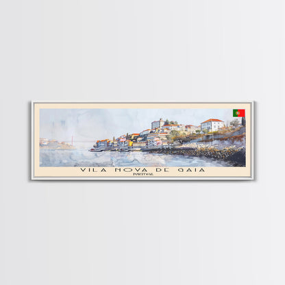 Vila Nova de Gaia Portugal Travel Print Wall Art, Panoramic City Art, Travel Art, Wall Decor, Vacation Gift, Framed Canvas Print Or Metal Art