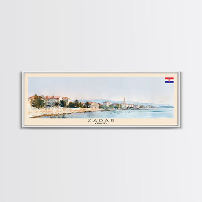 Zadar Croatia Travel Print Wall Art, Panoramic City Art, Travel Art, Wall Decor, Vacation Gift, Framed Canvas Print Or Metal Art