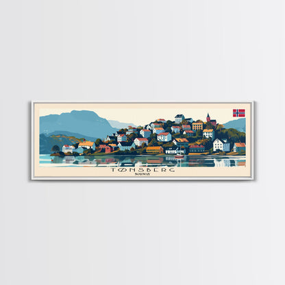 Tųnsberg Norway Travel Print Wall Art, Panoramic City Art, Travel Art, Wall Decor, Vacation Gift, Framed Canvas Print Or Metal Art