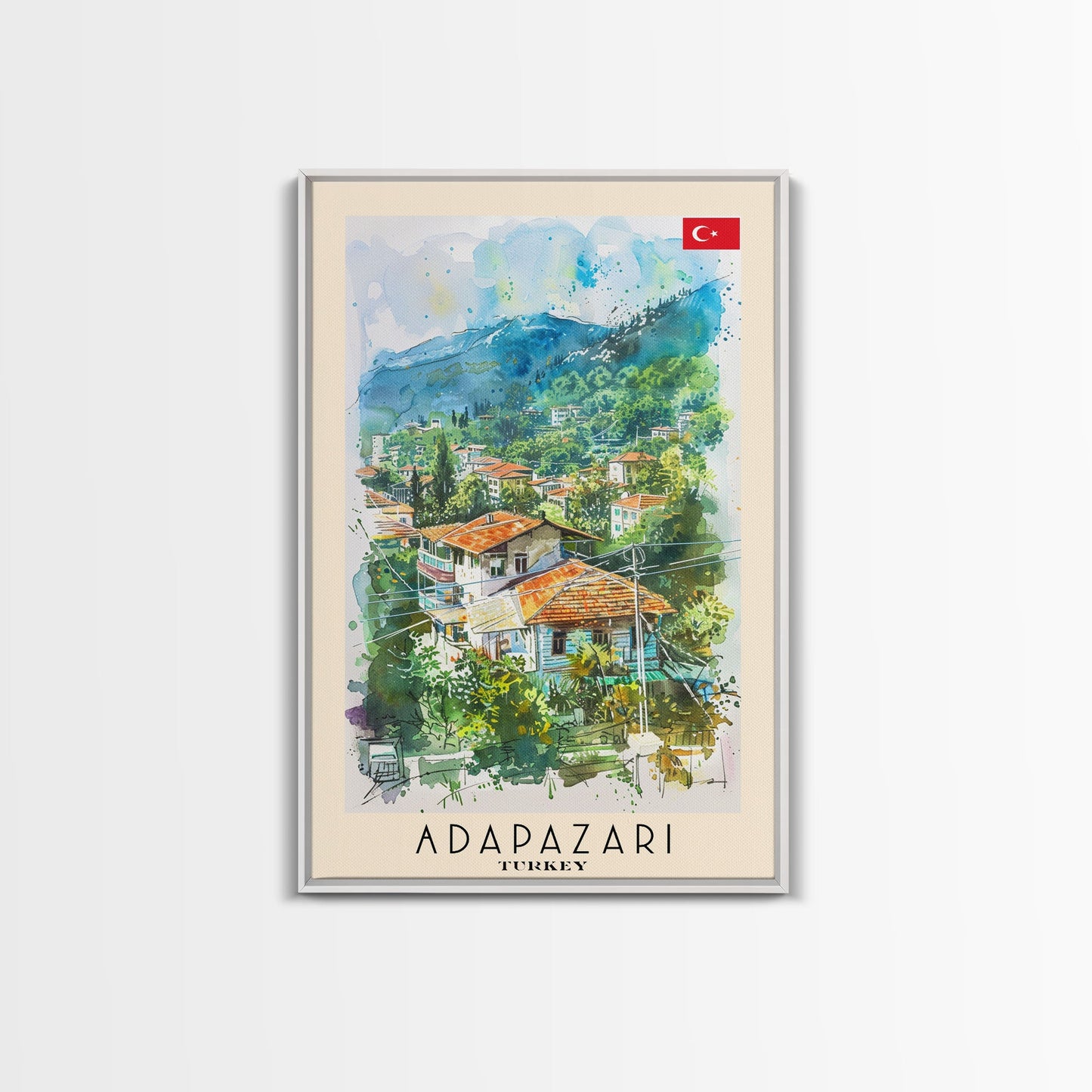 Lush Adapazarı Turkey Greenery Scene, Framed Canvas Print, Bedroom Wall Art, Nature Style, Perfect Home Decor