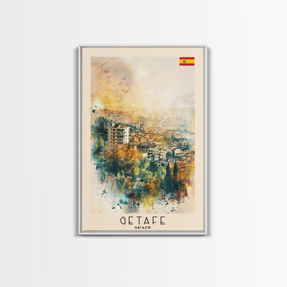 Getafe Spain Skyline Art, Framed Canvas Print, Bedroom Wall Art, Travel Poster Art, Home Decoration, Spanish Art
