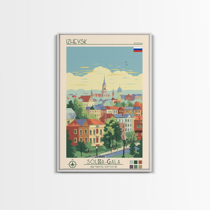 Izhevsk Russia Travel Poster Framed Canvas Print, Midcentury Modern Art, Pop Art Wall Decor, Scenic Living Room Art, Bedroom Gift