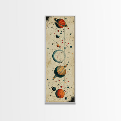 Planets and Stars, Boys Nursery Room Decor, Gift For Son, Framed Canvas Print