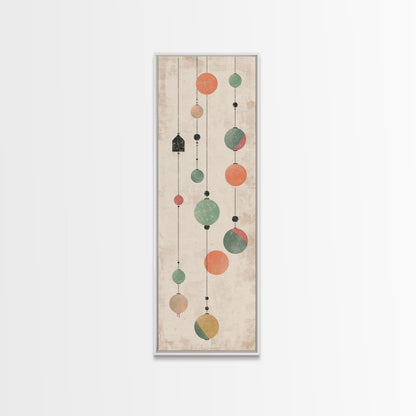 Abstract Hanging Lanterns On A Rustic Background – Framed Canvas Print With Skinny Art And Tall Art In Ukiyo-E Art And Japanese Style Art