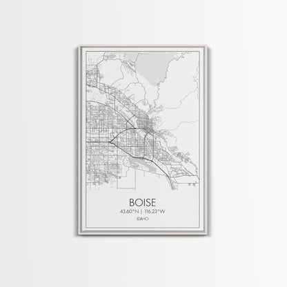Boise Street Map, Idaho Map, City Map Art, Modern Wall Art, Wall Art, Canvas Print, Canvas Wall Art, Home Décor Wall Art, Travel Print