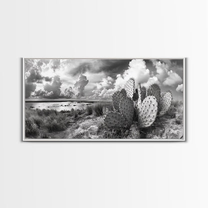 Desert Landscape, Joshua tree art, rustic decor, botanical prints, scenic view, panoramic art, southwest wall art, Canvas Print