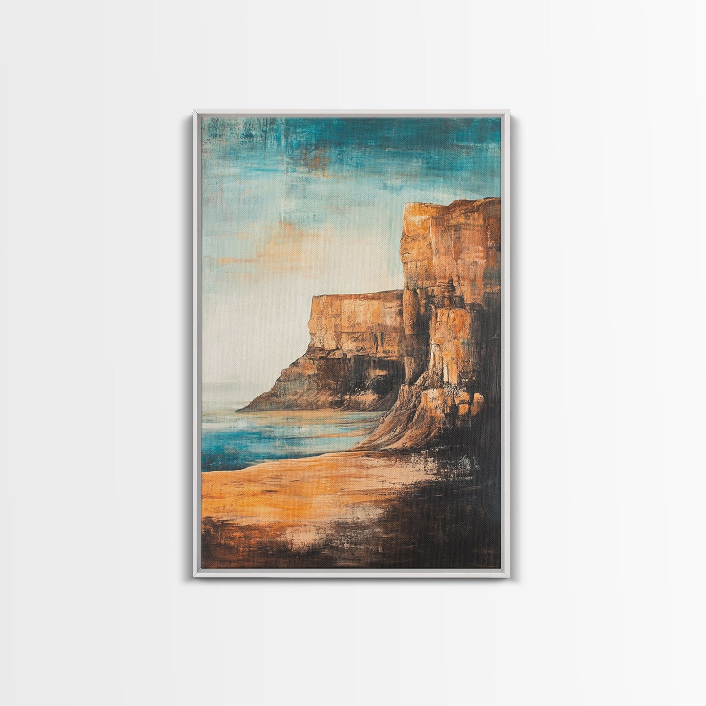 Irish Cliffs Painting, Ireland painting, coastal decor, landscape painting, nautical wall art, seascape painting, Canvas Print