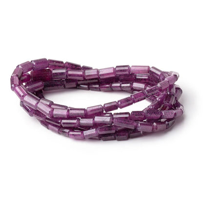 5-11mm Ruby Faceted Tube Beads 16 inch 52 pieces AA