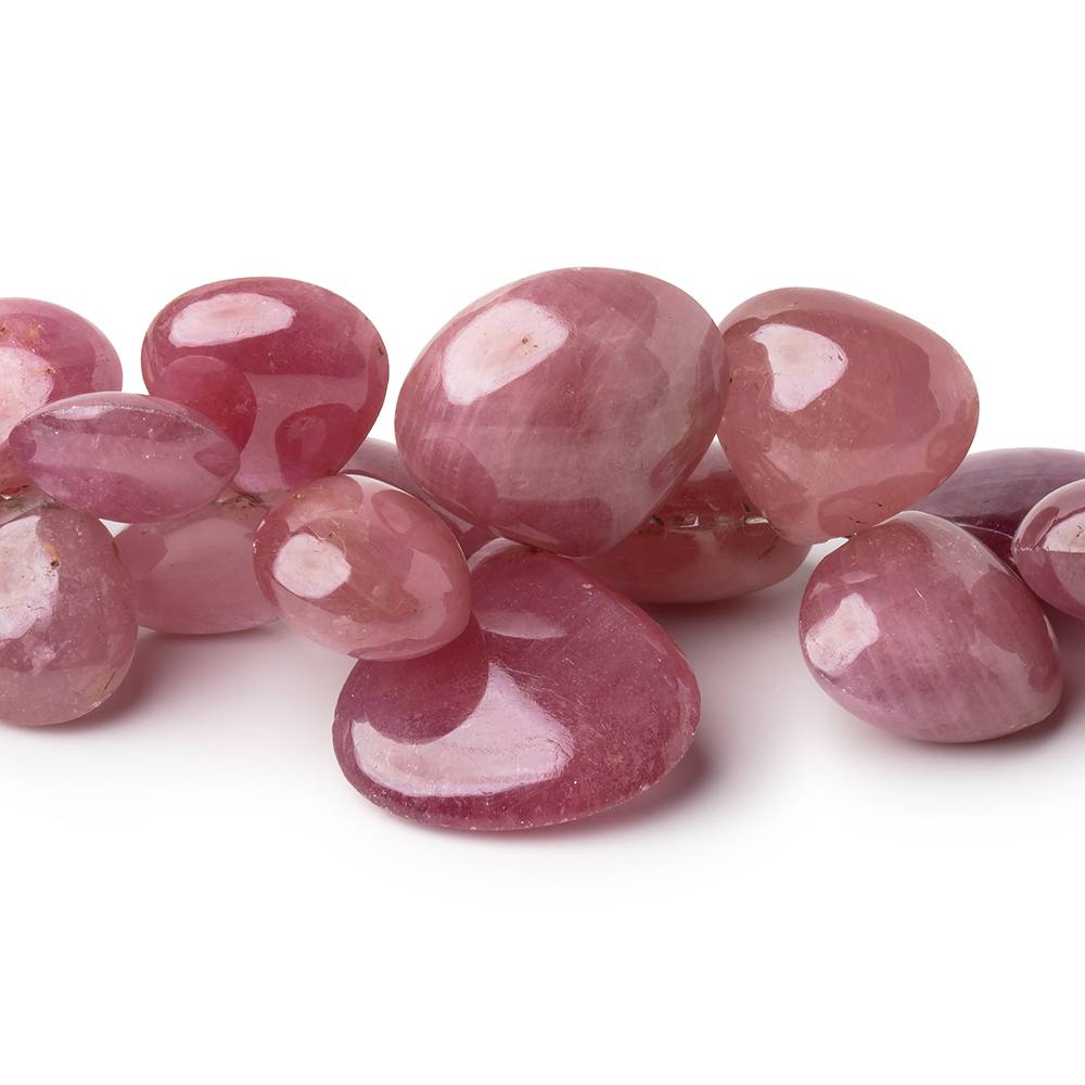 5.5-18mm Ruby Plain Heart Beads 10.5 inch 70 pieces A