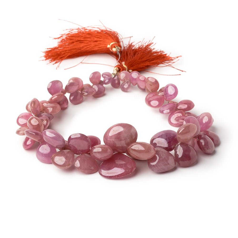 5.5-18mm Ruby Plain Heart Beads 10.5 inch 70 pieces A