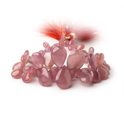 5-16mm Ruby Plain Pear Beads 7 inch 60 pieces