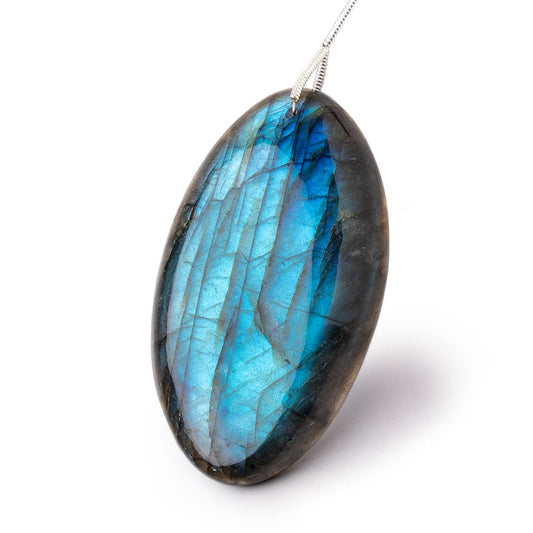 50x28x9mm Labradorite Plain Oval Pendant 1 AAA Focal