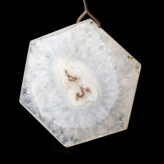 50x46mm Stalactite Solar Quartz Faceted Hexagon Focal Bead 1 piece AAA