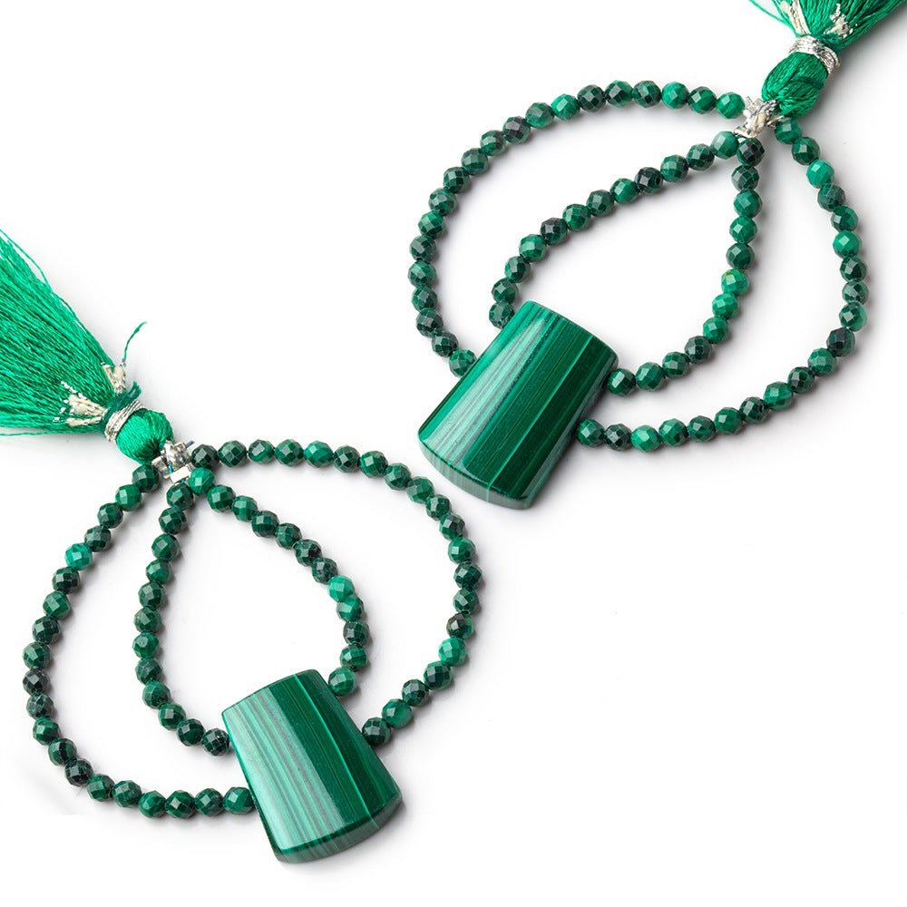 50x50mm Malachite Fancy Focal Beads Sold as a Set of 2