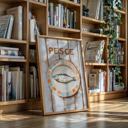Pesce on Painted Tile Plate
