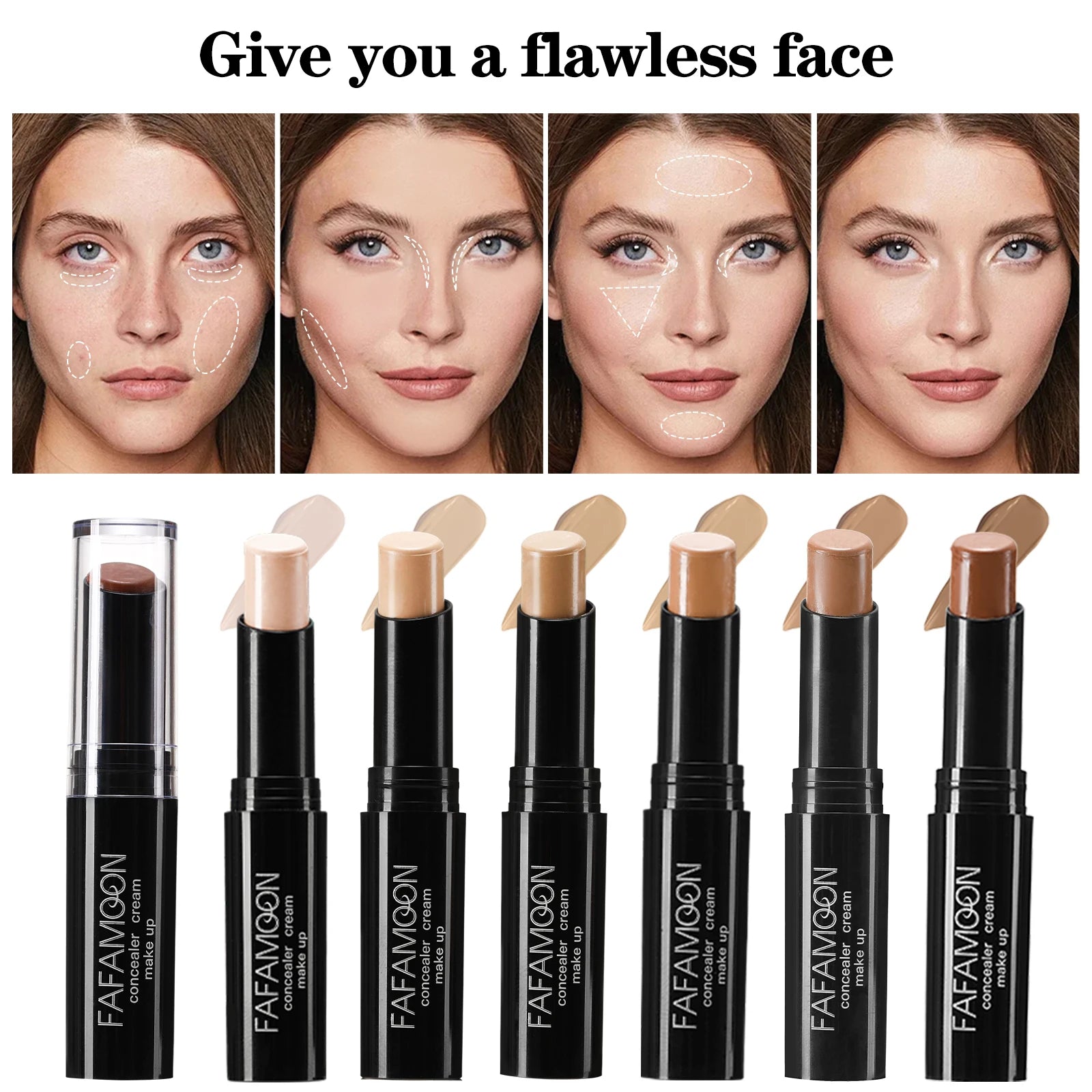 Concealer Stick Foundation Three Dimensional Brightening Shadow Stick Creamy Modifies Contour Face Priming Repair Pen Cosmetic