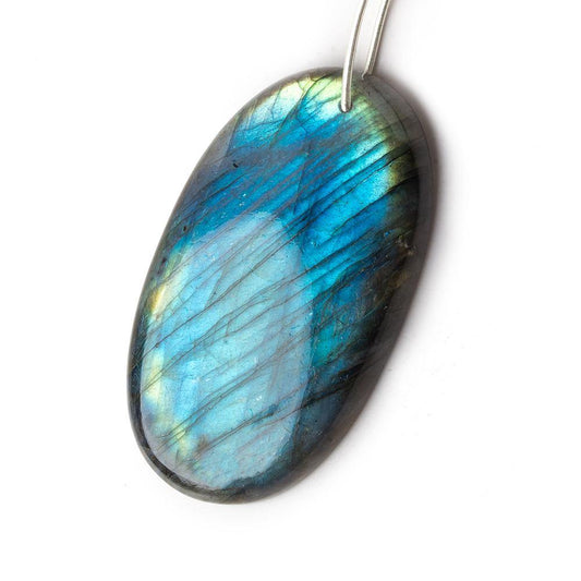 52x30x8mm Neon Blue Labradorite plain oval focal bead 1 piece AAA