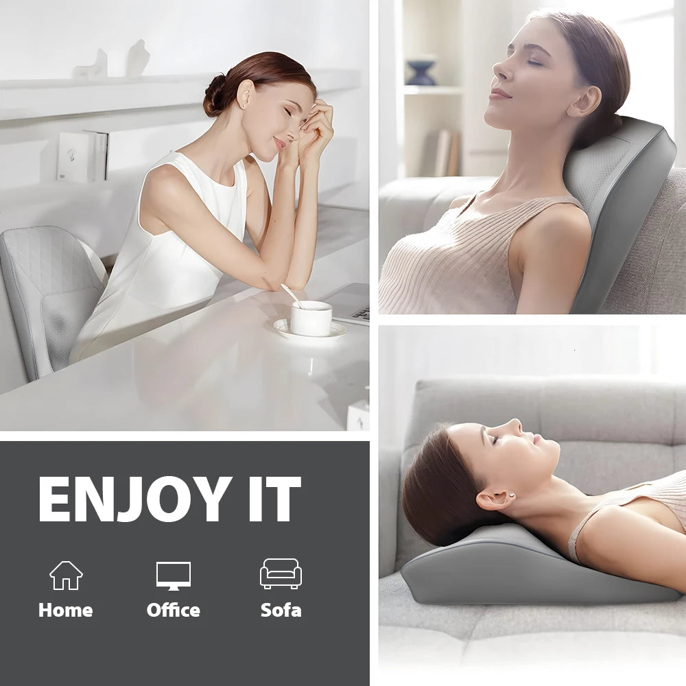 Back Massager Neck Massager with Heat,3D Kneading Massage Pillow for Relax Neck,Back,Shoulder,Legs,Gifts for Men Women Mom Dad