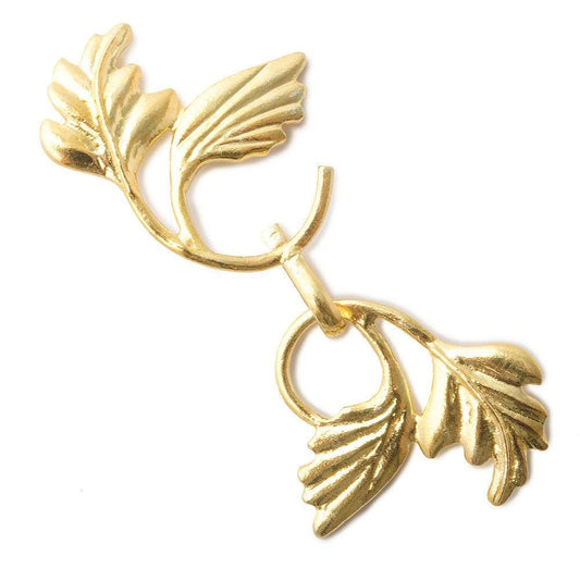 53x25mm Eye Vermeil Hook Clasp acanthus Leaves Design 1 piece