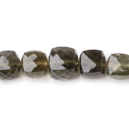 5.5-10.5mm Moss Aquamarine Faceted Cube Beads 8.5 inch 30 pieces