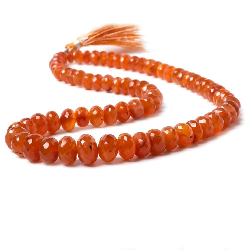 5.5-11mm Carnelian Faceted Rondelles Beads 16 inch 75 pieces