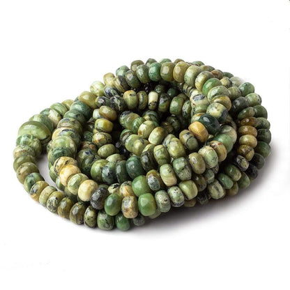 5.5-11mm Green Opal plain rondelle beads 18 inch 90 pieces